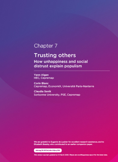 Trusting others : How unhappiness and social distrust explain populism