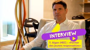 Capture d'écran de la vidéo "Former des jeunes responsables" interview de Yann Algan